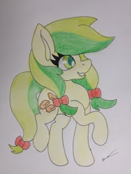 Size: 2448x3264 | Tagged: safe, artist:luxiwind, apple fritter, earth pony, pony, apple family member, female, mare, solo, traditional art