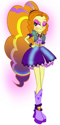 Size: 460x950 | Tagged: artist needed, safe, edit, adagio dazzle, equestria girls, boots, clothes, dress, eyeshadow, female, hand on hip, high heel boots, makeup, one eye closed, rainbow power, shoes, simple background, solo, transparent background, wink