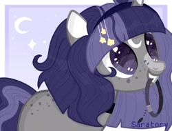 Size: 1024x778 | Tagged: safe, artist:saratory, oc, oc only, oc:star night, earth pony, pony, collar, cute, female, mare, mouth hold, solo