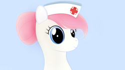 Size: 3840x2160 | Tagged: safe, artist:startledflowerpony, nurse redheart, pony, bust, high res, portrait, solo