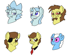 Size: 1024x768 | Tagged: safe, artist:usagi-zakura, pony, doofus rick, evil morty, morty smith, pocket mortys, ponified, rick and morty, rick sanchez