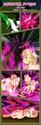 Size: 1919x5837 | Tagged: safe, artist:estories, oc, oc only, oc:alice goldenfeather, oc:möbius, pegasus, pony, unicorn, comic:find yourself, comic, crystal, female, hirudo, male, mare, stallion