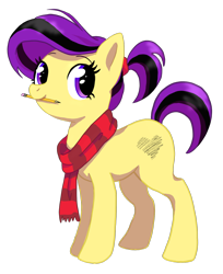 Size: 1024x1253 | Tagged: safe, artist:thatoneartistchick, oc, oc only, oc:sketches, pony, clothes, cute, female, mare, pencil, ponysona, ponytail, scarf, solo