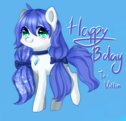 Size: 1442x1391 | Tagged: safe, artist:leafywind, oc, oc only, oc:villin, earth pony, pony, female, happy birthday, mare, simple background