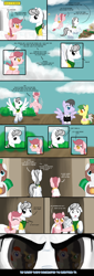 Size: 1000x2939 | Tagged: safe, artist:nimaru, oc, oc only, oc:black cherry, oc:breakneck, oc:rook, oc:spumoni, pegasus, pony, clothes, dress, oc x oc, rock, tumblr