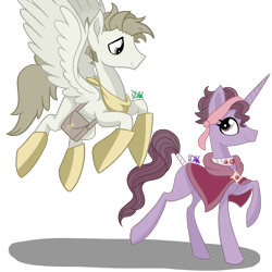 Size: 2000x2000 | Tagged: safe, artist:chelseawest, oc, oc only, pegasus, pony, unicorn, female, high res, male, mare, saddle bag, simple background, stallion, transparent background