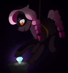 Size: 2601x2789 | Tagged: safe, artist:azure-quill, oc, oc only, earth pony, pony, burglar, diamond, glow, shading, solo, thief