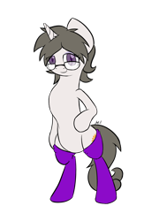 Size: 1300x2000 | Tagged: safe, artist:jadedpuzzle, oc, oc only, oc:solaria, pony, unicorn, bipedal, clothes, glasses, simple background, socks, solo, transparent background