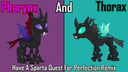 Size: 1280x720 | Tagged: safe, derpibooru import, pharynx, thorax, changeling, to change a changeling