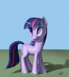 Size: 834x933 | Tagged: safe, artist:stratodraw, twilight sparkle, pony, unicorn, female, mare, shadow, signature, simple background, solo