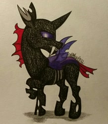 Size: 1868x2141 | Tagged: safe, artist:raritylover152, pharynx, changeling, to change a changeling, solo, traditional art