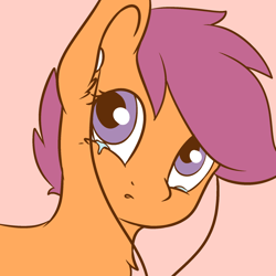 Size: 1024x1024 | Tagged: safe, artist:dbleki, scootaloo, pegasus, pony, base used, crying, earbuds, female, filly, mare, solo