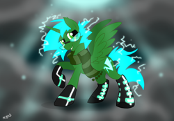 Size: 3150x2200 | Tagged: safe, artist:nanook123, oc, oc only, oc:lightning spark, alicorn, blue, boots, glasses, green, lightning, prince, shoes, spark