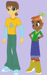 Size: 380x604 | Tagged: safe, artist:owletbrigthness, button mash, caramel, equestria girls, brothers, duo, equestria girls-ified, headcanon, male