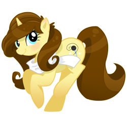 Size: 799x753 | Tagged: safe, artist:parfywarfy, oc, oc only, oc:eclair, pony, unicorn, clothes, female, mare, scarf, simple background, solo, transparent background