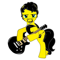 Size: 1780x1780 | Tagged: safe, edit, oc, oc:riff chords, pony, pony creator, clothes, guitar, music, parody, photo manipulation, ponified, solo, steve lukather, toto, toto (band)