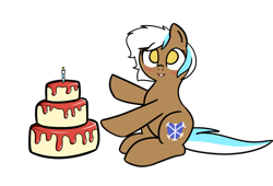 Size: 2000x1361 | Tagged: safe, artist:neuro, oc, oc only, oc:frosty hooves, cake, food, simple background, solo, transparent background