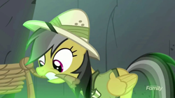 Size: 1280x720 | Tagged: safe, screencap, daring do, pony, daring done?, mouth hold, rope, solo