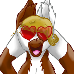 Size: 512x512 | Tagged: safe, artist:hilfigirl, oc, oc only, oc:pawprint, earth pony, pony, heart eyes, in love, solo, telegram sticker, wingding eyes