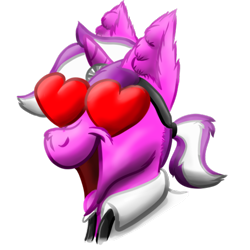 Size: 512x512 | Tagged: safe, artist:hilfigirl, oc, oc only, oc:aescula, unicorn, color change, doctor, head mirror, heart eyes, in love, solo, telegram sticker, wingding eyes