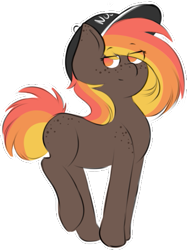 Size: 431x577 | Tagged: safe, oc, oc only, oc:heat stroke, earth pony, pony, cap, hat, simple background, solo, transparent background