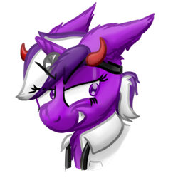 Size: 512x512 | Tagged: safe, artist:hilfigirl, oc, oc only, oc:aescula, unicorn, color change, doctor, head, head mirror, naughty, solo, telegram sticker