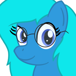 Size: 1000x1000 | Tagged: safe, artist:toyminator900, oc, oc only, oc:nina dasher, pony, bust, glasses, simple background, smiling, solo, transparent background