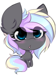 Size: 791x1074 | Tagged: safe, artist:teranen, oc, oc only, oc:ice trio, earth pony, pony, cute, eye clipping through hair, female, mare, ocbetes, rainbow hair, simple background, solo, transparent background