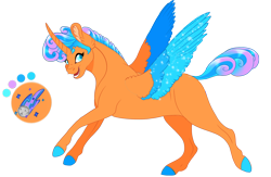 Size: 1300x850 | Tagged: safe, artist:bijutsuyoukai, oc, oc only, oc:comet storm, alicorn, pony, colored wings, male, multicolored wings, offspring, parent:princess flurry heart, parent:starstreak, parents:flurrystreak, simple background, solo, stallion, transparent background