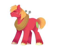 Size: 1332x1112 | Tagged: safe, artist:nemovonsilver, big macintosh, earth pony, pony, eyes closed, male, simple background, smiling, solo, stallion, transparent background