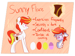 Size: 2732x2048 | Tagged: safe, artist:vanillashineart, oc, oc only, oc:sunny flare, pony, female, mare, reference sheet, solo