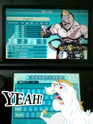 Size: 750x1000 | Tagged: safe, bulk biceps, 3ds, etrian odyssey, irl, photo, yeah