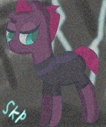 Size: 976x1171 | Tagged: safe, artist:sketchpon, tempest shadow, pony, unicorn, my little pony: the movie, armor, broken horn, frown, lightning, solo, static