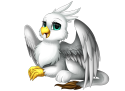 Size: 3509x2550 | Tagged: safe, artist:pridark, oc, oc only, griffon, female, prone, simple background, smiling, solo, transparent background