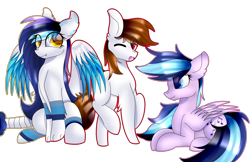 Size: 4000x2584 | Tagged: safe, artist:tomboygirl45, oc, oc only, oc:galaxy, oc:rainy, earth pony, pegasus, pony, female, high res, mare, one eye closed, prone, simple background, transparent background, wink