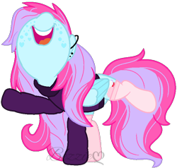 Size: 700x666 | Tagged: safe, artist:bezziie, oc, oc only, oc:strawberry pie, pegasus, pony, clothes, female, hoodie, mare, simple background, socks, solo, transparent background