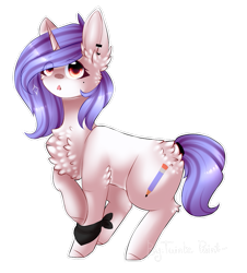Size: 819x905 | Tagged: safe, artist:twinkepaint, oc, oc only, oc:drawing heart, pony, unicorn, chest fluff, female, gift art, mare, simple background, solo, transparent background