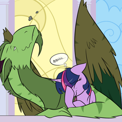 Size: 1280x1280 | Tagged: safe, artist:professor-ponyarity, twilight sparkle, twilight sparkle (alicorn), oc, oc:rye, alicorn, dragon, ambassador, drunk, tumblr comic, window