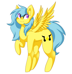 Size: 1398x1440 | Tagged: safe, artist:despotshy, oc, oc only, oc:singery anne, pegasus, pony, female, mare, raised hoof, simple background, solo, transparent background