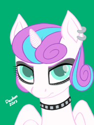 Size: 1536x2048 | Tagged: safe, artist:doxhun, princess flurry heart, alicorn, pony, choker, colored, cute, digital art, eyelashes, female, flurrybetes, goth, gothic, horn, looking at you, makeup, piercing, princess emo heart, teenage flurry heart, teenager, wings