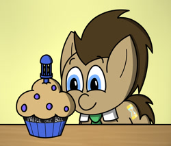 Size: 1024x872 | Tagged: safe, artist:techreel, doctor whooves, pony, food, muffin