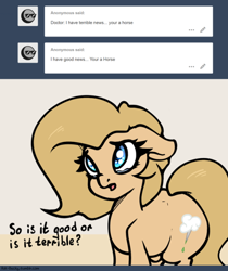 Size: 500x594 | Tagged: safe, artist:slavedemorto, oc, oc only, oc:backy, pony, concerned, grammar error, solo, teary eyes