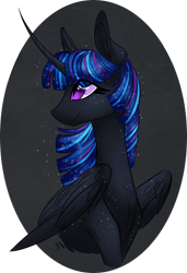 Size: 1095x1600 | Tagged: safe, artist:australian-senior, twilight sparkle, twilight sparkle (alicorn), oc, oc:luminia invictus, alicorn, pony, alternate design, alternate universe, curved horn, gray background, kirindos, redesign, simple background, solo, transparent background