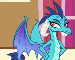 Size: 502x400 | Tagged: safe, screencap, princess ember, dragon, triple threat, cropped, solo