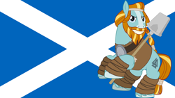 Size: 1920x1080 | Tagged: safe, rockhoof, pony, flag, scotland, simple background