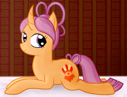 Size: 1075x821 | Tagged: safe, artist:sutekh94, sable spirit, pony, unicorn, campfire tales, curved horn, female, mare, prone, solo