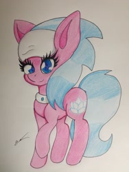 Size: 2448x3264 | Tagged: safe, artist:luxiwind, aloe, pony, female, headband, jewelry, mare, necklace, solo, traditional art