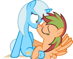 Size: 5052x4093 | Tagged: safe, artist:zacatron94, oc, oc only, oc:storm fall, oc:sweet chill, pony, absurd resolution, female, kissing, lesbian