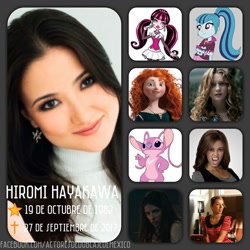 Size: 960x960 | Tagged: safe, sonata dusk, equestria girls, rainbow rocks, angel (lilo and stitch), beauty and the beast, belle, draculaura, hiromi hayakawa, irl, latin american, merida, mexico, monster high, photo, rest in peace, voice actor