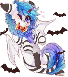 Size: 433x488 | Tagged: safe, artist:skimea, oc, oc only, alicorn, bat pony, bat pony alicorn, pony, candy, food, mouth hold, one eye closed, pixel art, simple background, solo, transparent background, wink